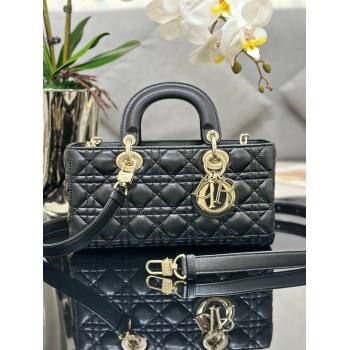 Dior Lady D-Joy Medium Bag in Cannage Lambskin Black/Gold 2025 M9250 (XXG-250806059)
