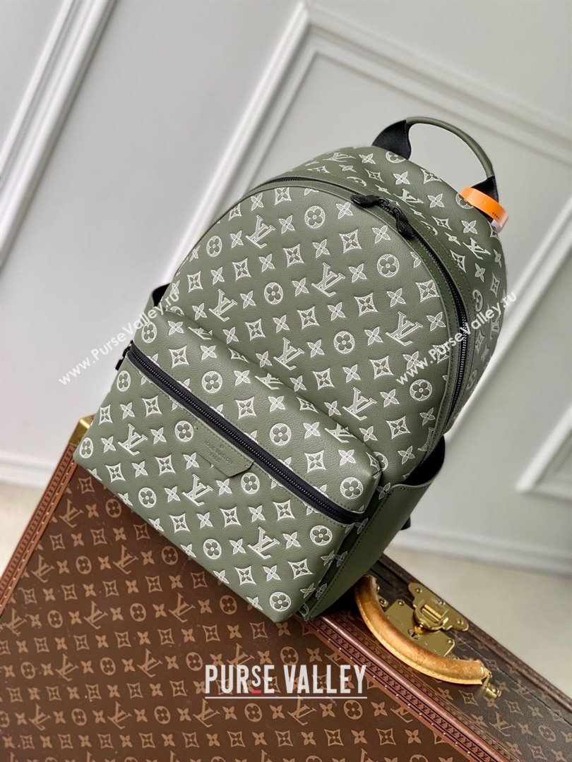 Louis Vuitton Discovery Backpack PM in Olive Green Monogram Shadow Embossed Calf Leather M12463 2025 (K-25010301)