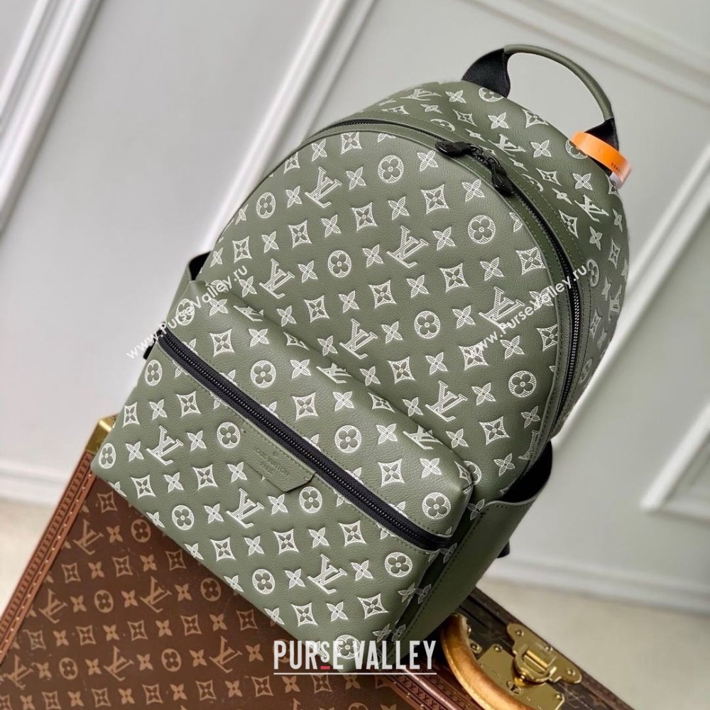 Louis Vuitton Discovery Backpack PM in Olive Green Monogram Shadow Embossed Calf Leather M12463 2025 (K-25010301)