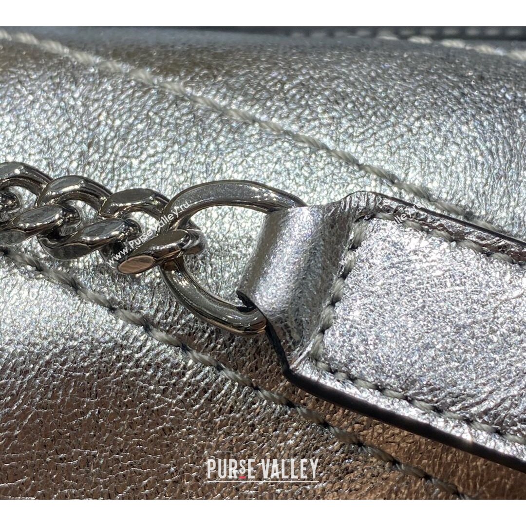 Saint Laurent Baby Niki Chain Bag in Leather 533037/583566 Silver 2021 TOP (JUND-210823052)