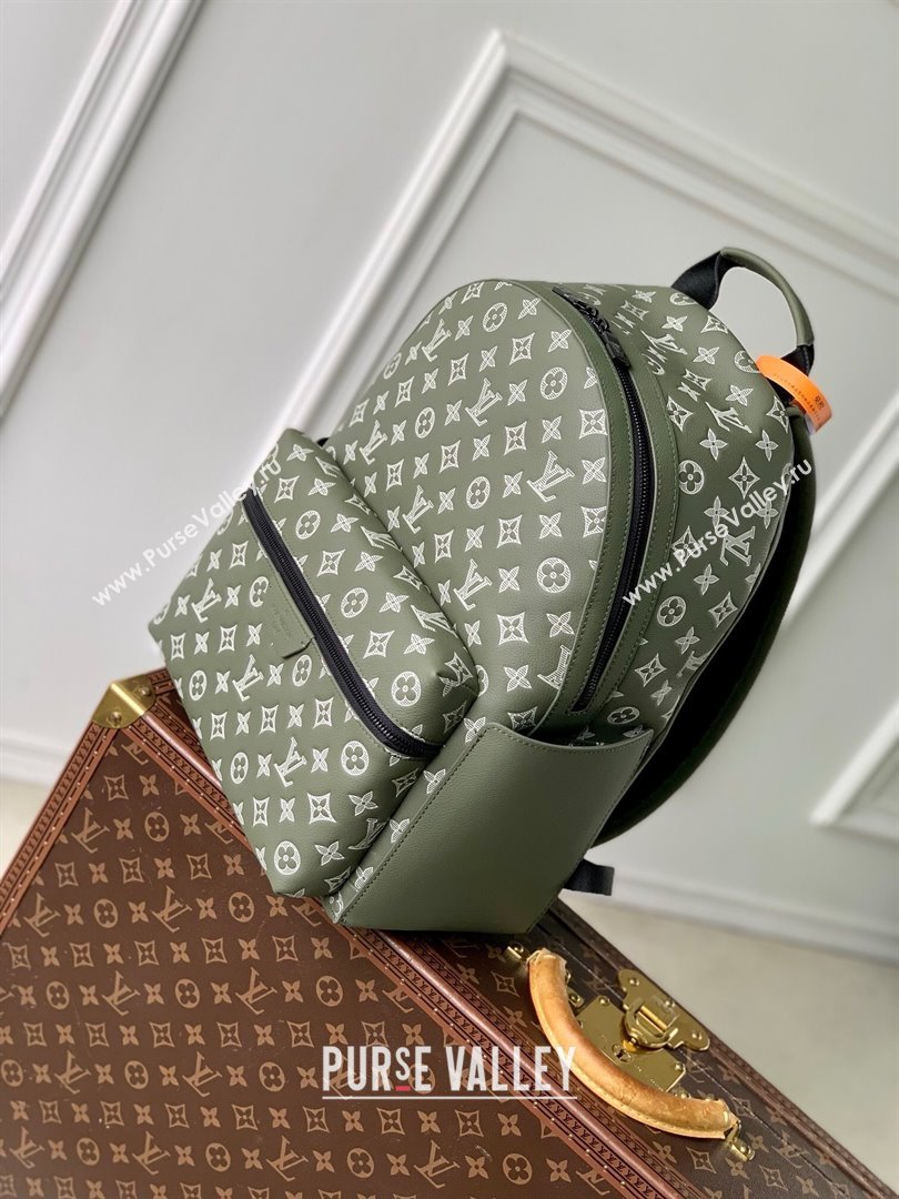 Louis Vuitton Discovery Backpack PM in Olive Green Monogram Shadow Embossed Calf Leather M12463 2025 (K-25010301)