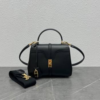 Celine Small 16 Bag in Calfskin with Two Strap 188003 Black 2024(Top) (SWW-24060602)
