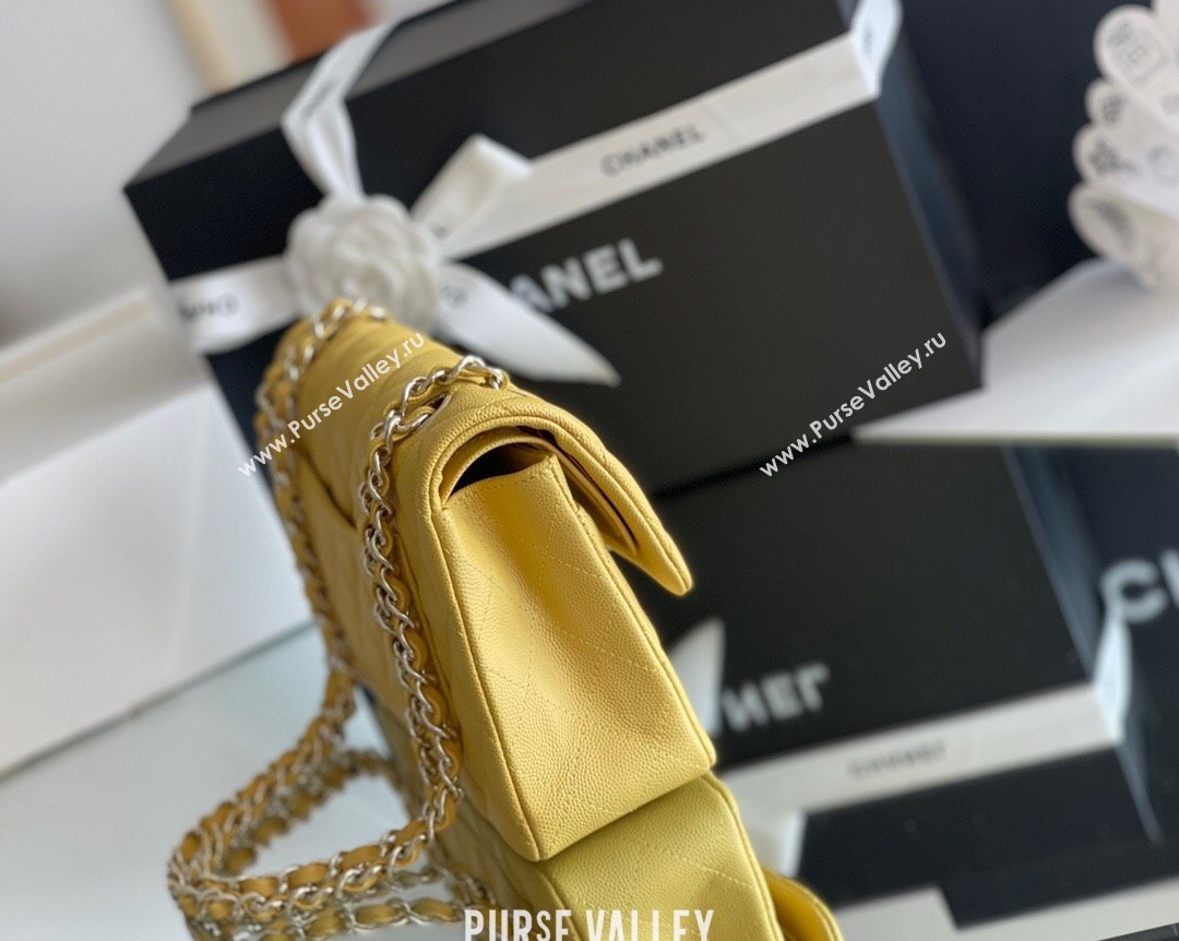 Chanel Grained Calfskin Small Classic Flap Bag A01113 Yellow/Light Gold 2023 Original Quality (MHE-23121219)