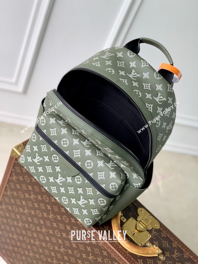 Louis Vuitton Discovery Backpack PM in Olive Green Monogram Shadow Embossed Calf Leather M12463 2025 (K-25010301)