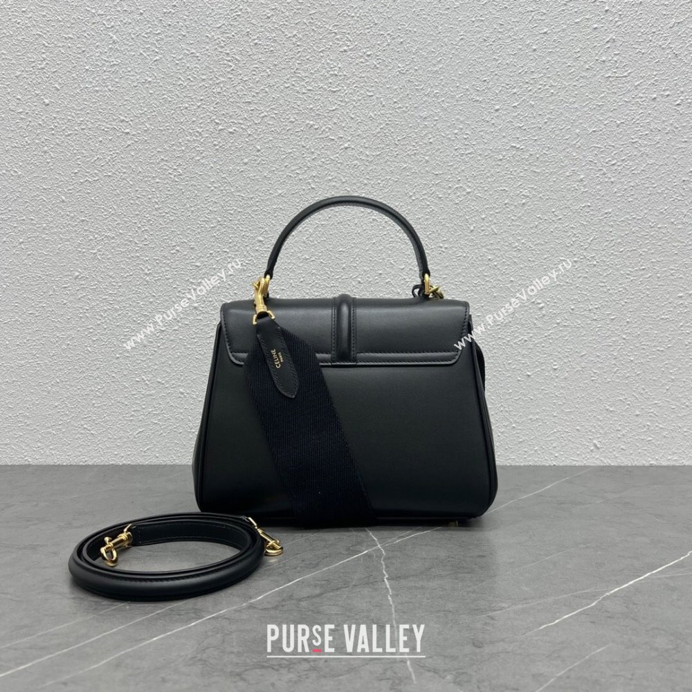 Celine Small 16 Bag in Calfskin with Two Strap 188003 Black 2024(Top) (SWW-24060602)