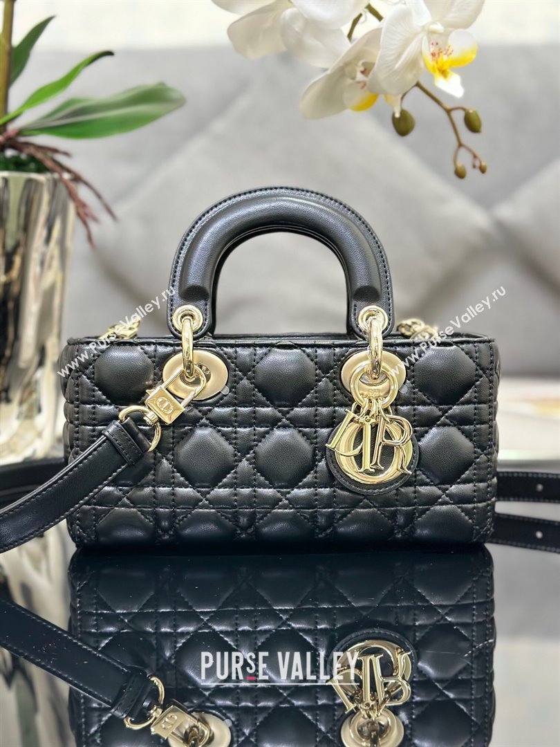 Dior Lady D-Joy Small Bag in Cannage Lambskin Black/Gold 2025 M9250 (XXG-250806072)
