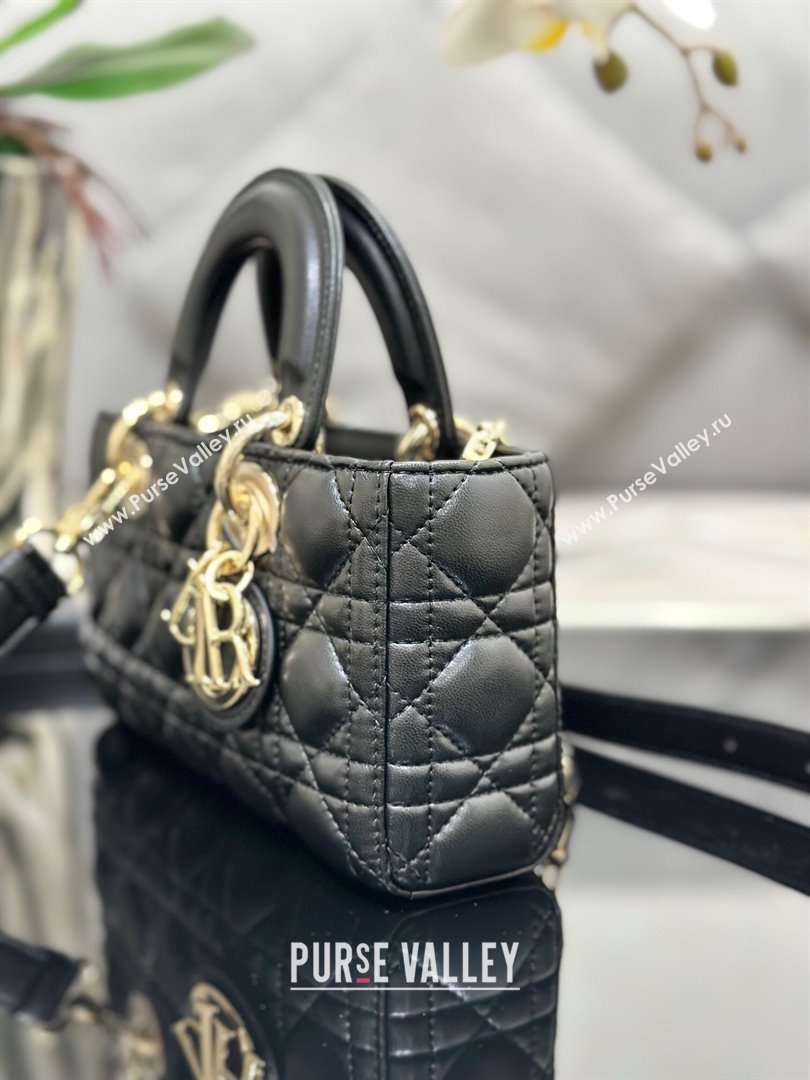 Dior Lady D-Joy Small Bag in Cannage Lambskin Black/Gold 2025 M9250 (XXG-250806072)