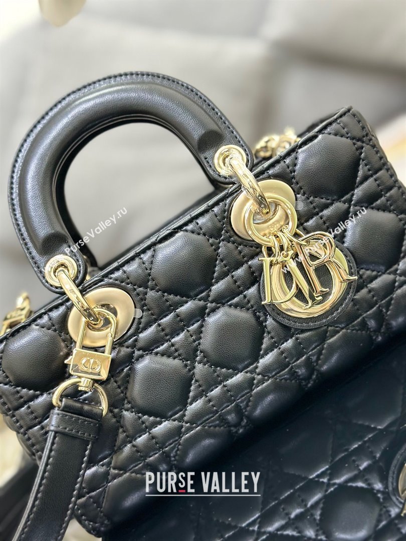 Dior Lady D-Joy Small Bag in Cannage Lambskin Black/Gold 2025 M9250 (XXG-250806072)