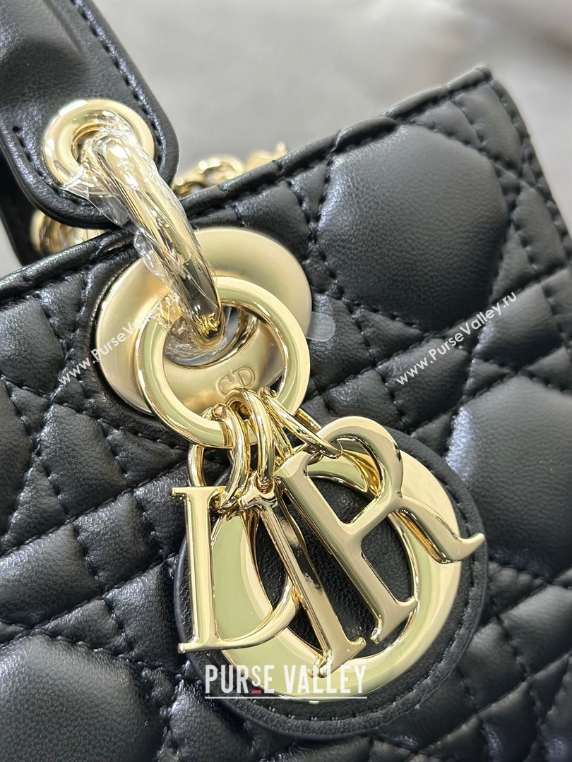 Dior Lady D-Joy Small Bag in Cannage Lambskin Black/Gold 2025 M9250 (XXG-250806072)