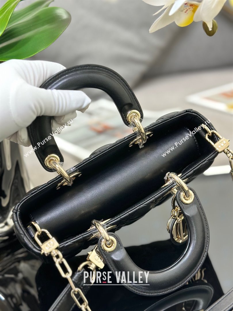 Dior Lady D-Joy Small Bag in Cannage Lambskin Black/Gold 2025 M9250 (XXG-250806072)