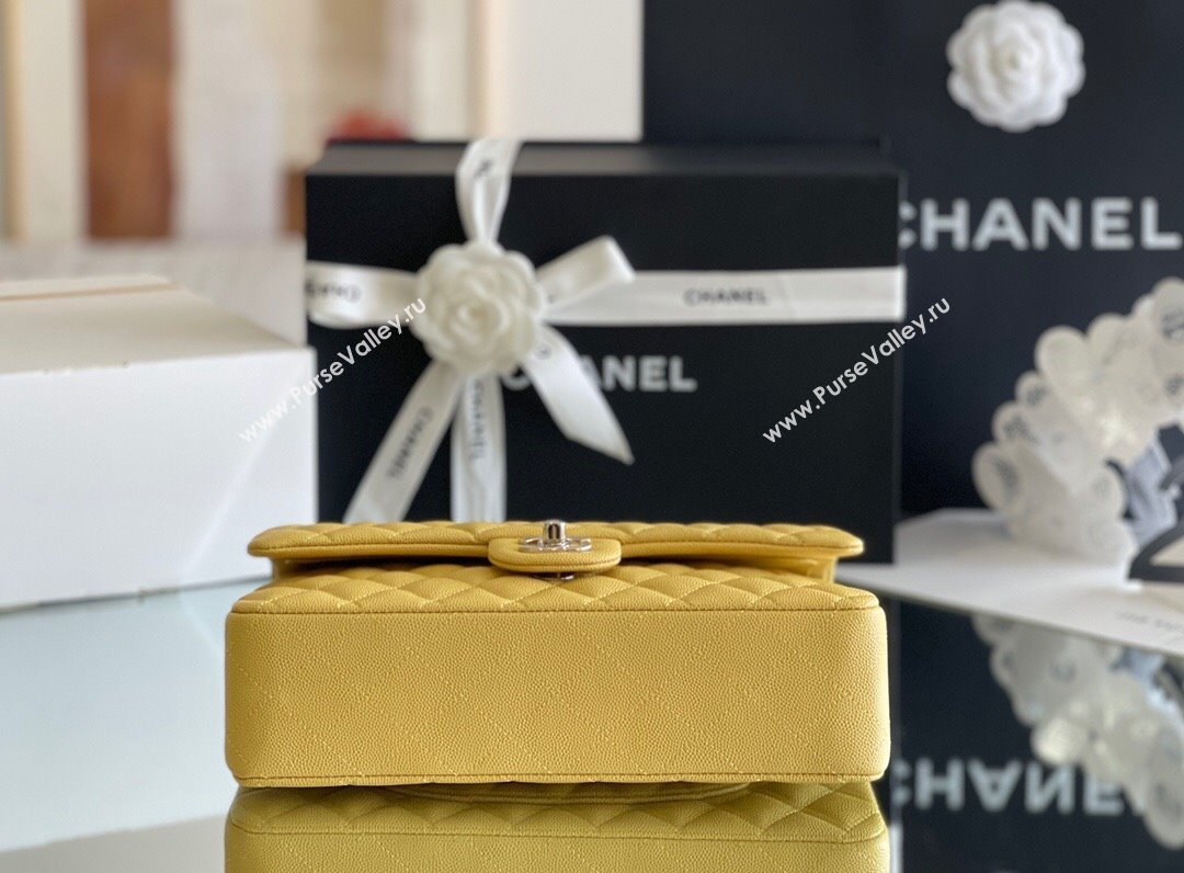 Chanel Grained Calfskin Medium Classic Flap Bag A01112 Yellow/Light Gold 2023 Original Quality (MHE-23121222)