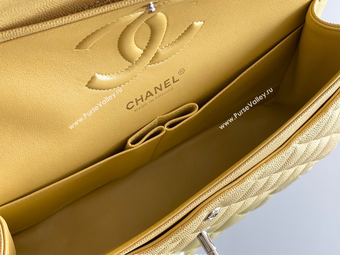 Chanel Grained Calfskin Medium Classic Flap Bag A01112 Yellow/Light Gold 2023 Original Quality (MHE-23121222)