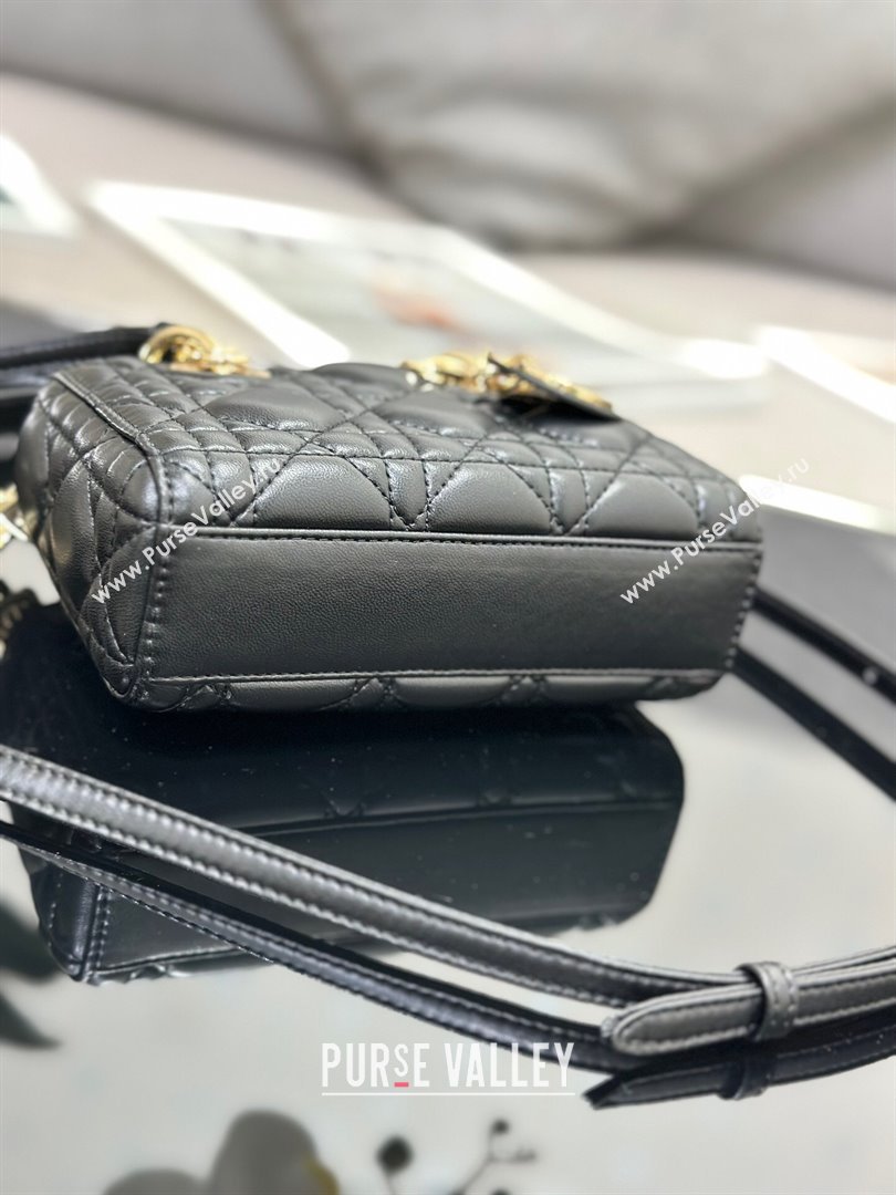 Dior Lady D-Joy Micro Bag in Cannage Lambskin Black/Gold 2025 M9250 (XXG-250806082)
