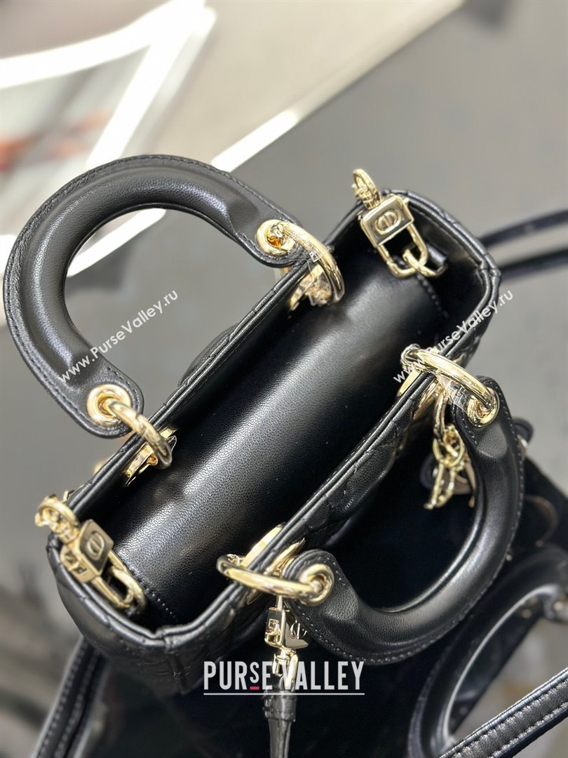 Dior Lady D-Joy Micro Bag in Cannage Lambskin Black/Gold 2025 M9250 (XXG-250806082)