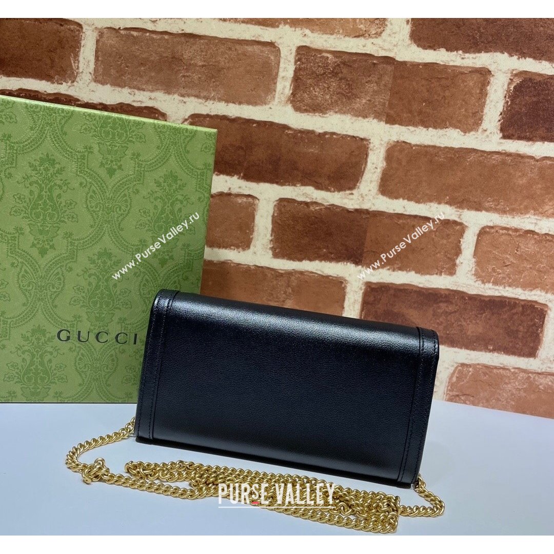 Gucci Diana Bamboo Chain Wallet 658243 Black 2021 (DLH-21090330)
