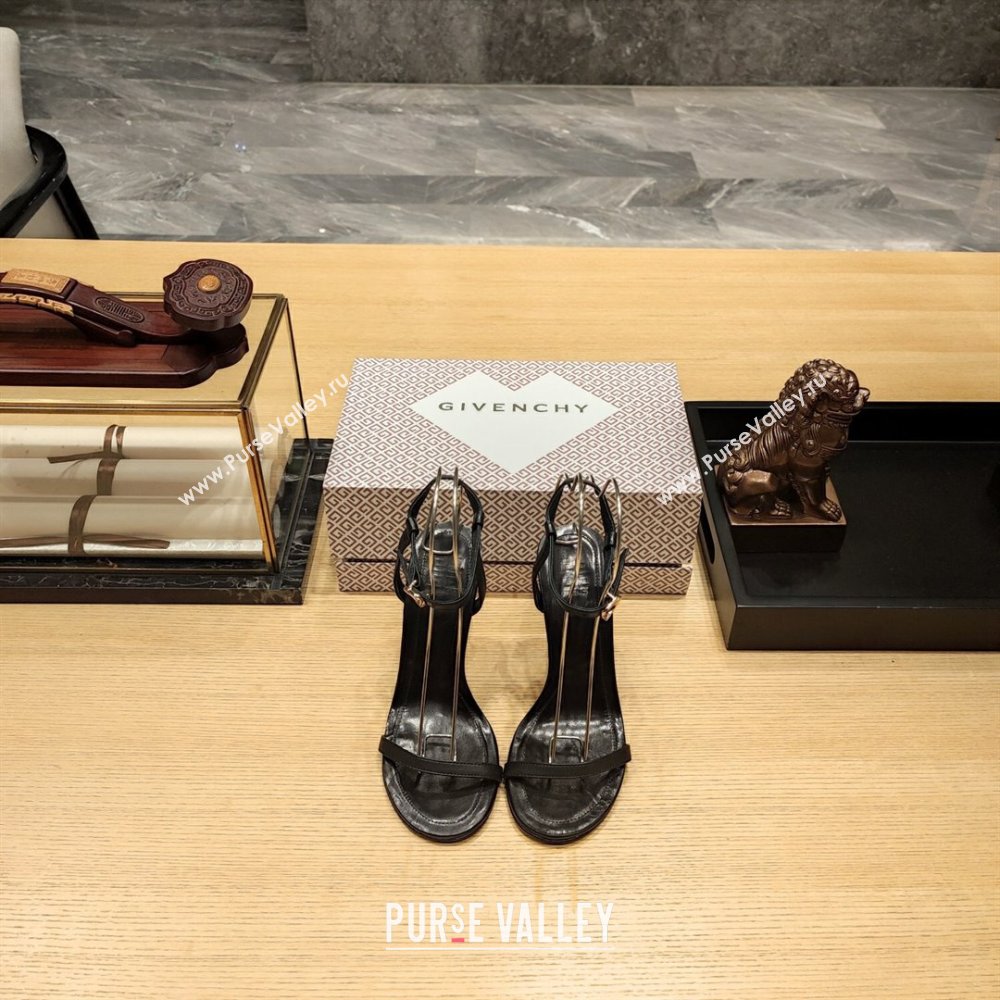 Givenchy High Heel Sandals 10cm Heel in Smooth Leather Black 2024 (SY-24040105)