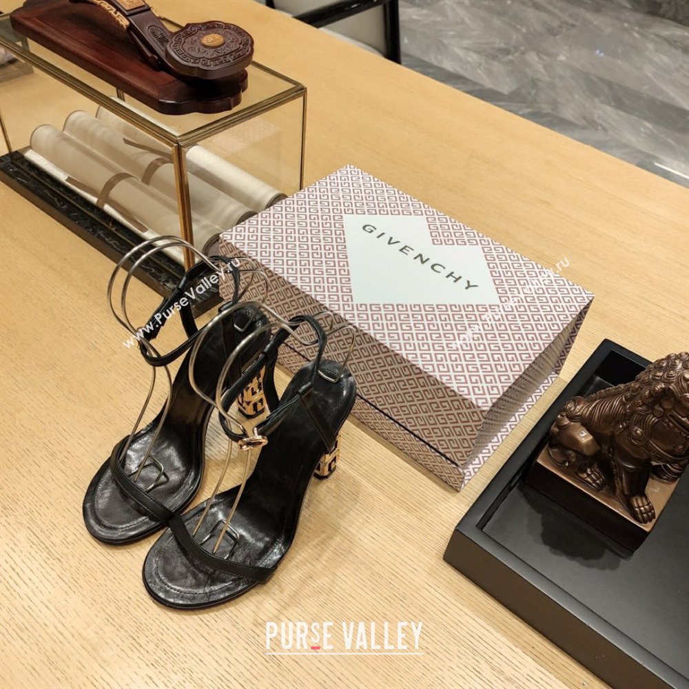 Givenchy High Heel Sandals 10cm Heel in Smooth Leather Black 2024 (SY-24040105)