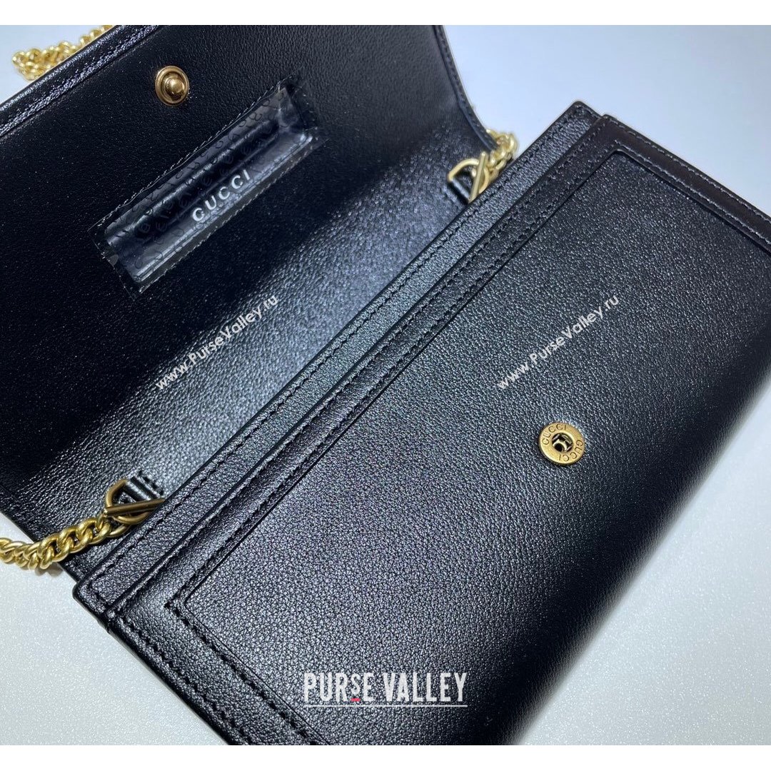 Gucci Diana Bamboo Chain Wallet 658243 Black 2021 (DLH-21090330)