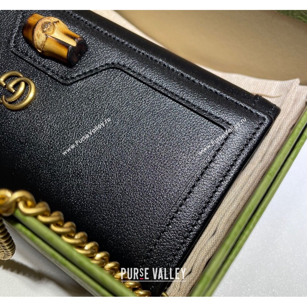 Gucci Diana Bamboo Chain Wallet 658243 Black 2021 (DLH-21090330)