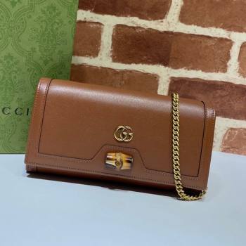 Gucci Diana Bamboo Chain Wallet 658243 Brown 2021 (DLH-21090331)