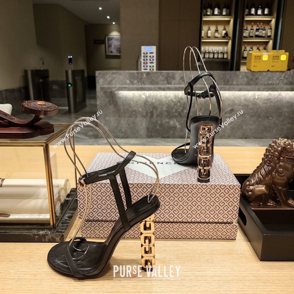 Givenchy High Heel Sandals 10cm Heel in Smooth Leather Black 2024 (SY-24040105)