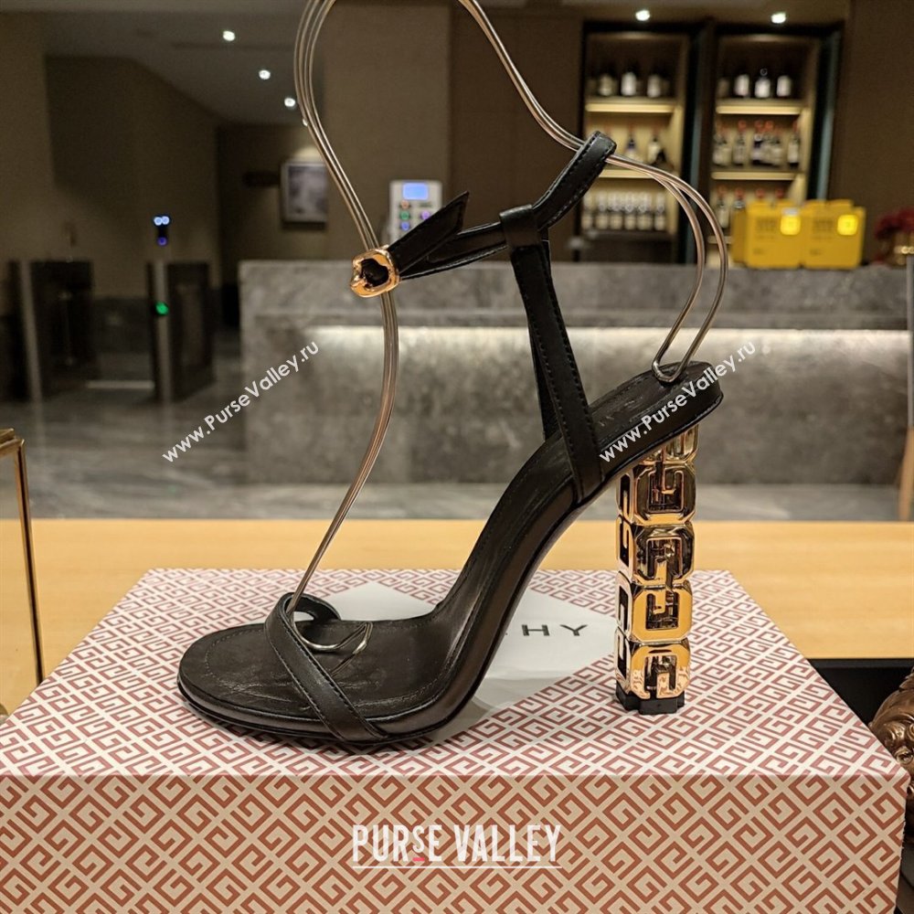 Givenchy High Heel Sandals 10cm Heel in Smooth Leather Black 2024 (SY-24040105)