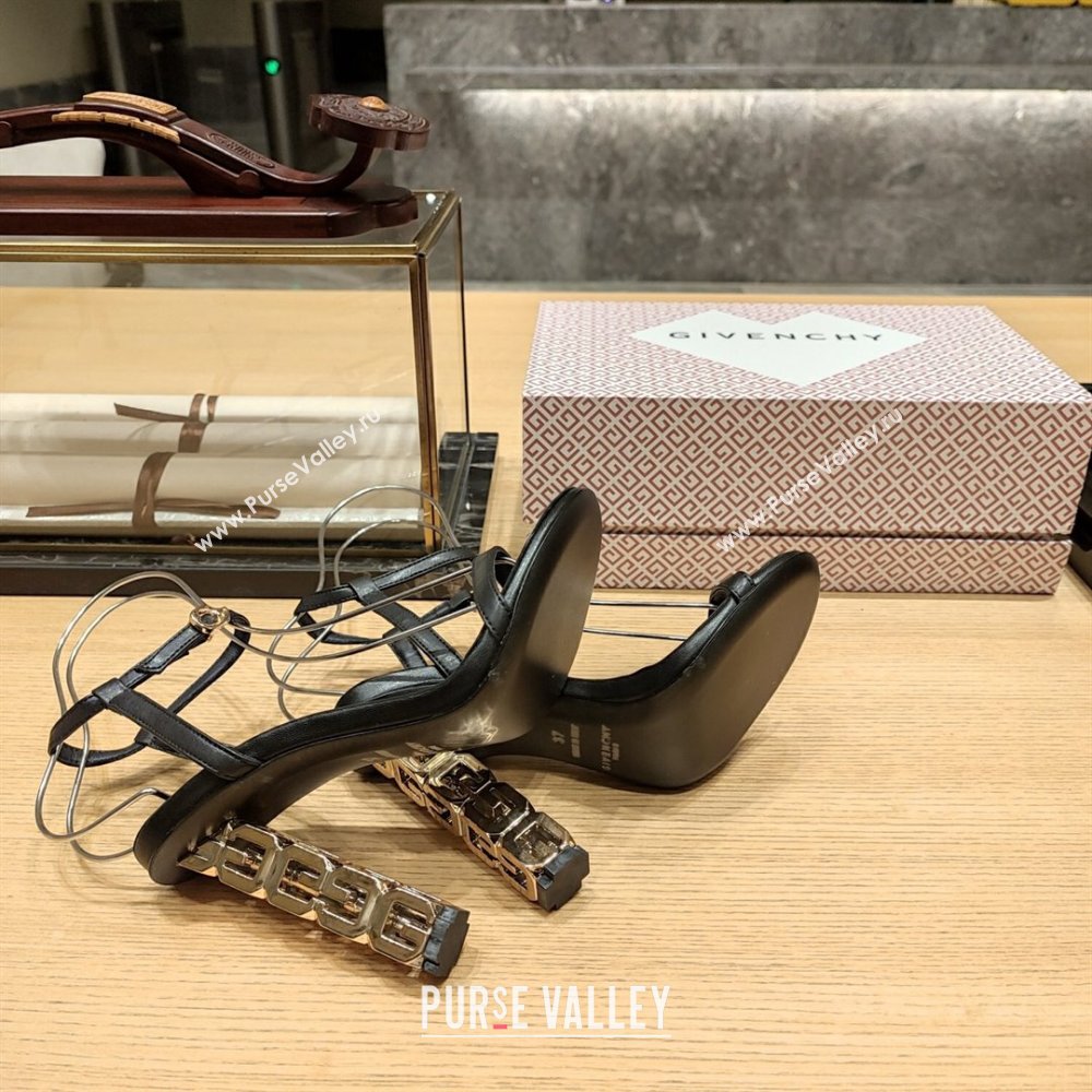 Givenchy High Heel Sandals 10cm Heel in Smooth Leather Black 2024 (SY-24040105)