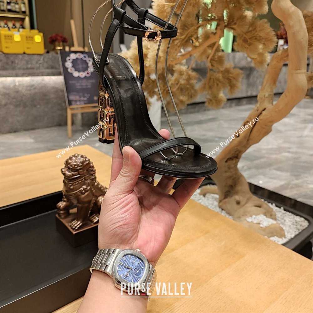 Givenchy High Heel Sandals 10cm Heel in Smooth Leather Black 2024 (SY-24040105)