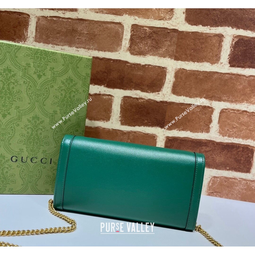 Gucci Diana Bamboo Chain Wallet 658243 Green 2021 (DLH-21090333)