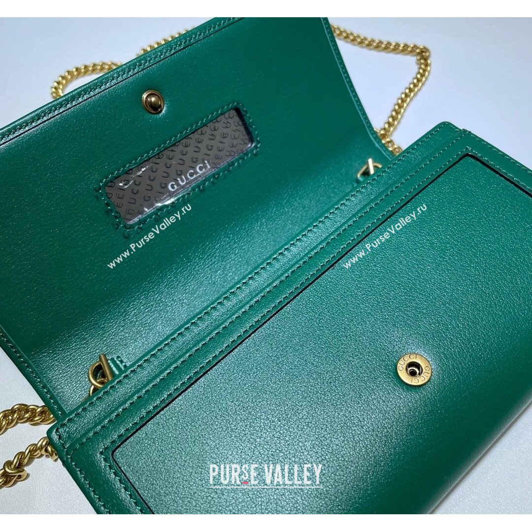 Gucci Diana Bamboo Chain Wallet 658243 Green 2021 (DLH-21090333)