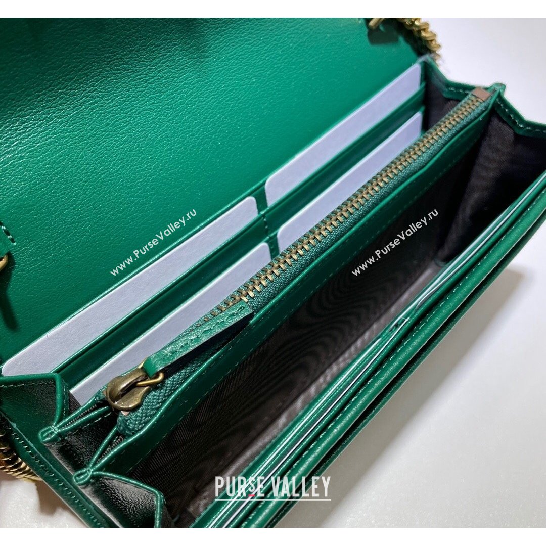 Gucci Diana Bamboo Chain Wallet 658243 Green 2021 (DLH-21090333)