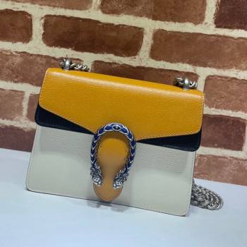 Gucci Dionysus Leather Mini Chain Bag 421970 Orange/White 2021 (DLH-21090335)