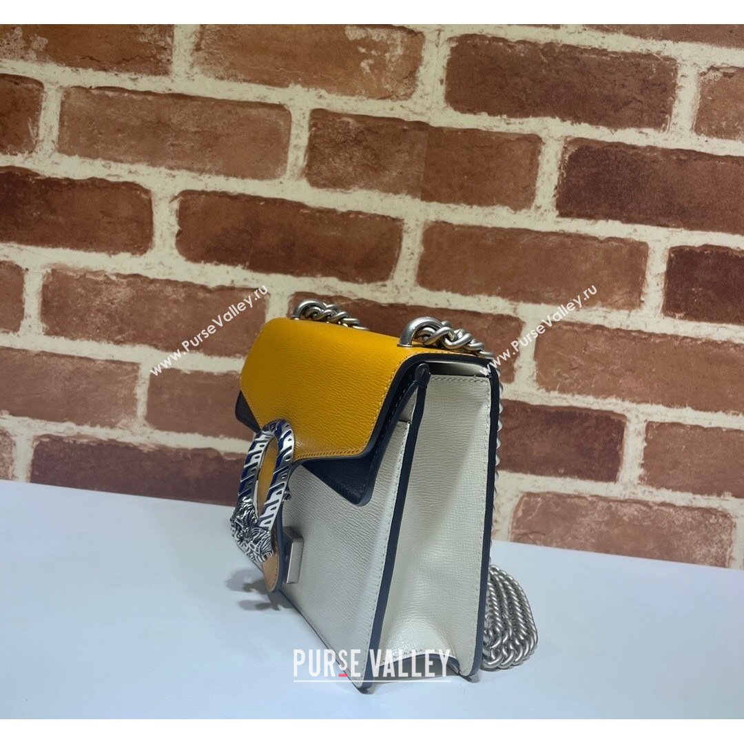 Gucci Dionysus Leather Mini Chain Bag 421970 Orange/White 2021 (DLH-21090335)