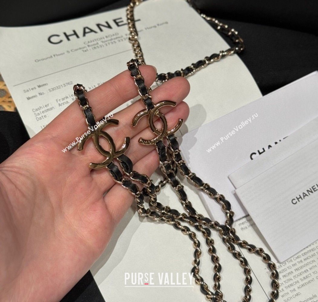 Chanel Chain and Leather Belt Gold 2025 0618 (99-250618054)