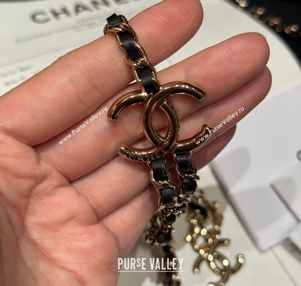 Chanel Chain and Leather Belt Gold 2025 0618 (99-250618054)
