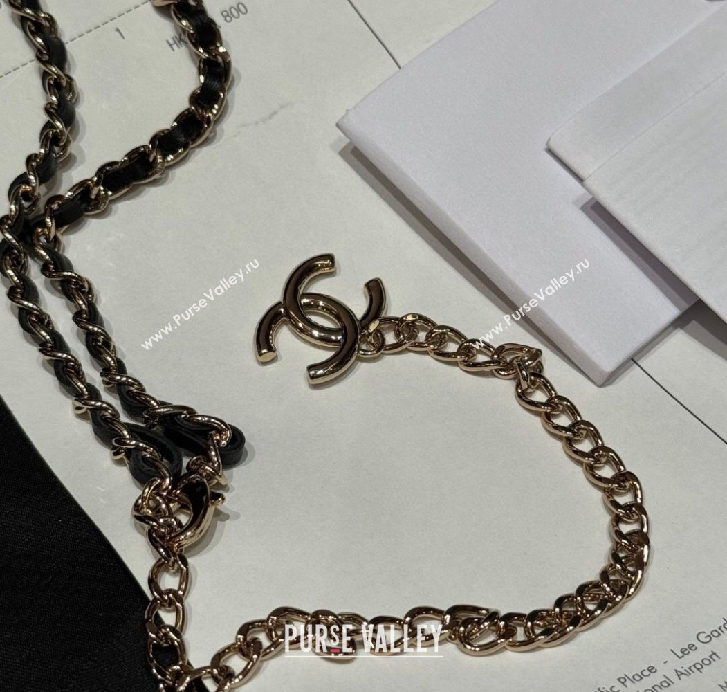 Chanel Chain and Leather Belt Gold 2025 0618 (99-250618054)