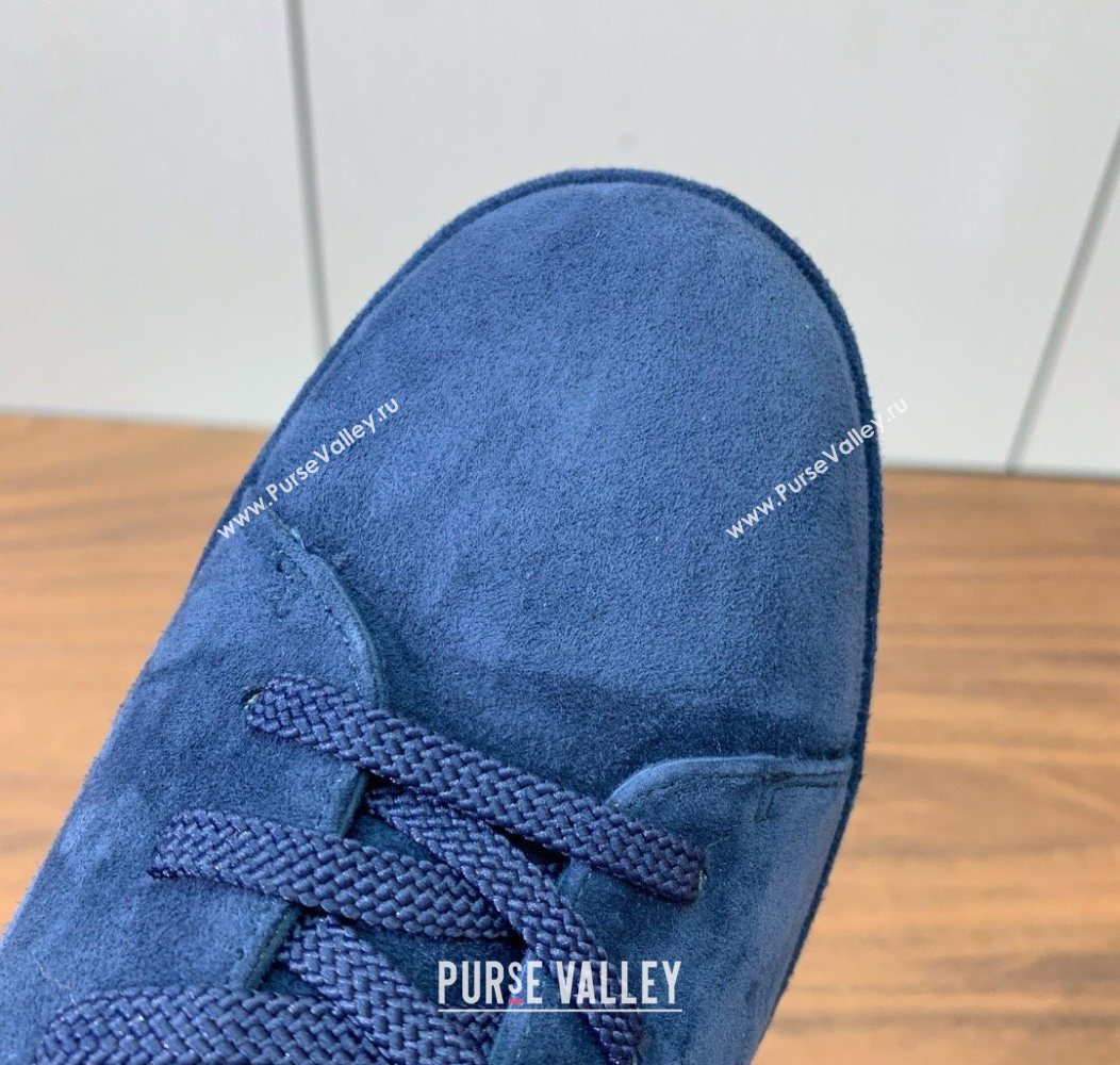 Loro Piana High Top Sneakers/Ankle Boots in Suede and Wool Fur Dark Blue 2025 LP111304 (HH-251211053)