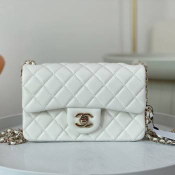 Chanel Lambskin Small Flap Bag with Soccer Ball AS1787 White/Gold 2024 (SM-24040202)