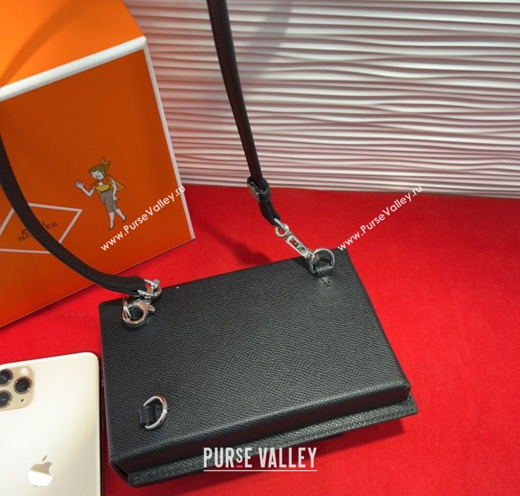 Hermes Kelly Multipocket To Go Pouch with Silver-Tone Hardware Black 2025 (99-250618020)