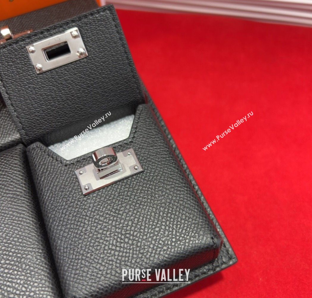 Hermes Kelly Multipocket To Go Pouch with Silver-Tone Hardware Black 2025 (99-250618020)