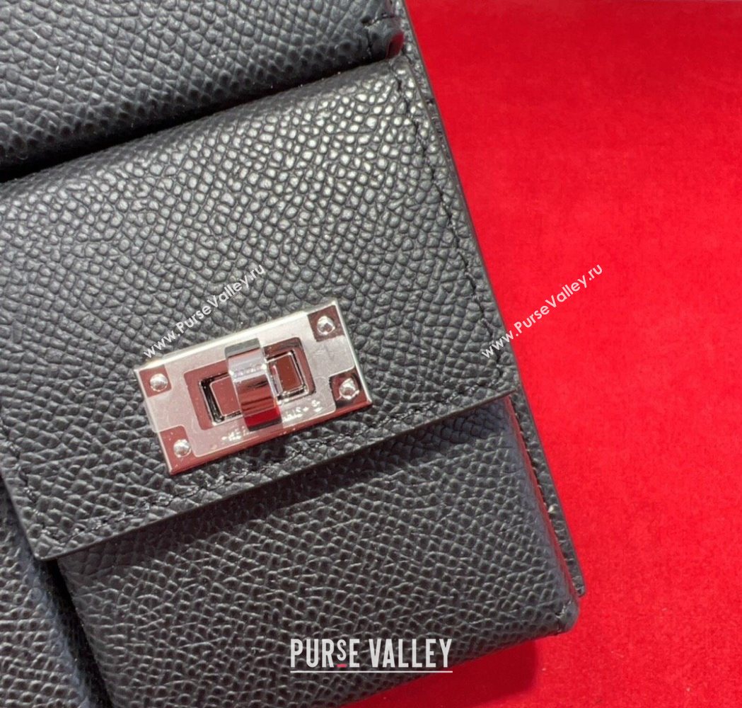 Hermes Kelly Multipocket To Go Pouch with Silver-Tone Hardware Black 2025 (99-250618020)