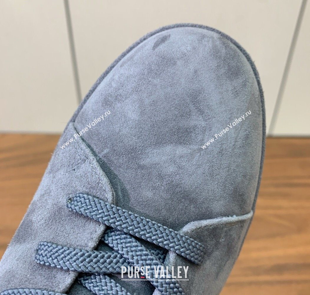 Loro Piana High Top Sneakers/Ankle Boots in Suede and Wool Fur Grey 2025 LP111304 (HH-251211055)