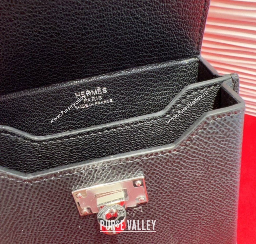 Hermes Kelly Multipocket To Go Pouch with Silver-Tone Hardware Black 2025 (99-250618020)