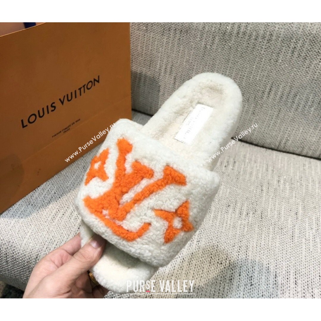 Louis Vuitton LV Wool Flat Slide Sandals White 2021 08 (MD-21080971)