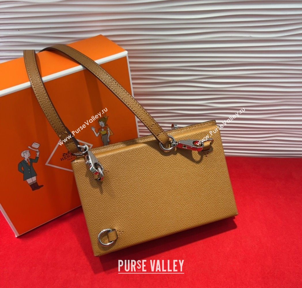 Hermes Kelly Multipocket To Go Pouch with Silver-Tone Hardware Brown 2025 (99-250618021)