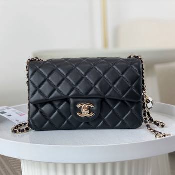 Chanel Lambskin Small Flap Bag with Soccer Ball AS1787 Black/Gold 2024 (SM-24040203)