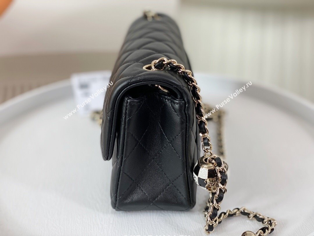 Chanel Lambskin Small Flap Bag with Soccer Ball AS1787 Black/Gold 2024 (SM-24040203)
