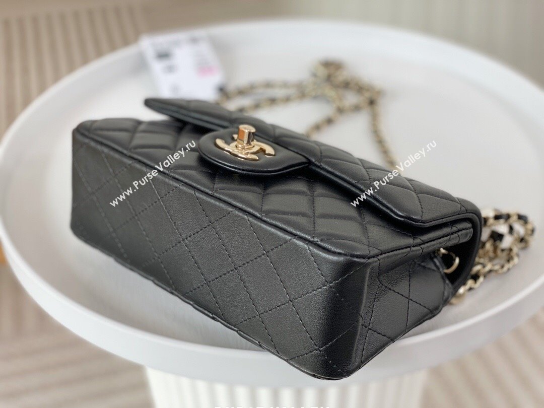 Chanel Lambskin Small Flap Bag with Soccer Ball AS1787 Black/Gold 2024 (SM-24040203)