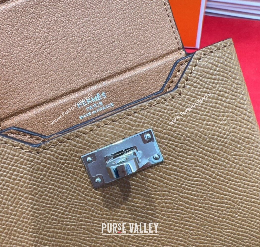 Hermes Kelly Multipocket To Go Pouch with Silver-Tone Hardware Brown 2025 (99-250618021)