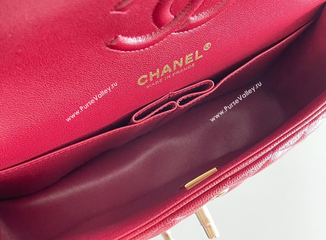 Chanel Grained Calfskin Small Classic Flap Bag A01113 Burgundy/Light Gold 2023 Original Quality (MHE-23121807)